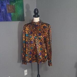 Vintage Nicola Patterned Women's Blouse